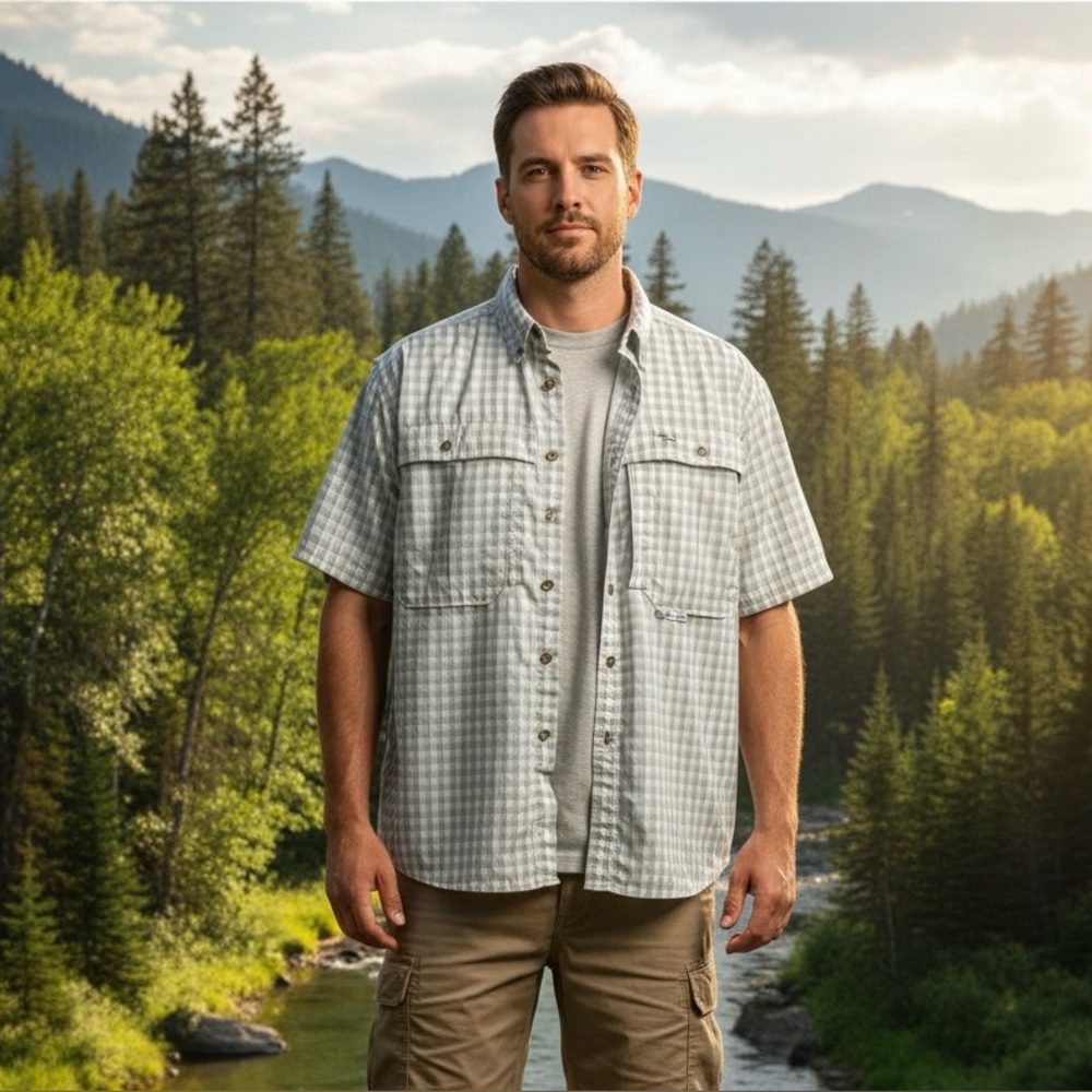 Drake Waterfowl FeatherLite Plaid Wingshooter‎ Shirt Men’s Small Vented S/S Fish